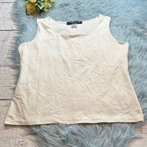Scott Taylor Petite White Square Neck Tank sz LP